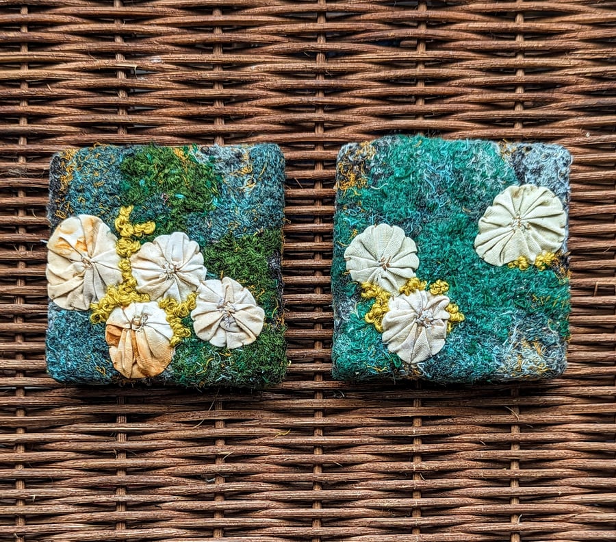 Square Woodland Walks inspired Textile Mini Art  