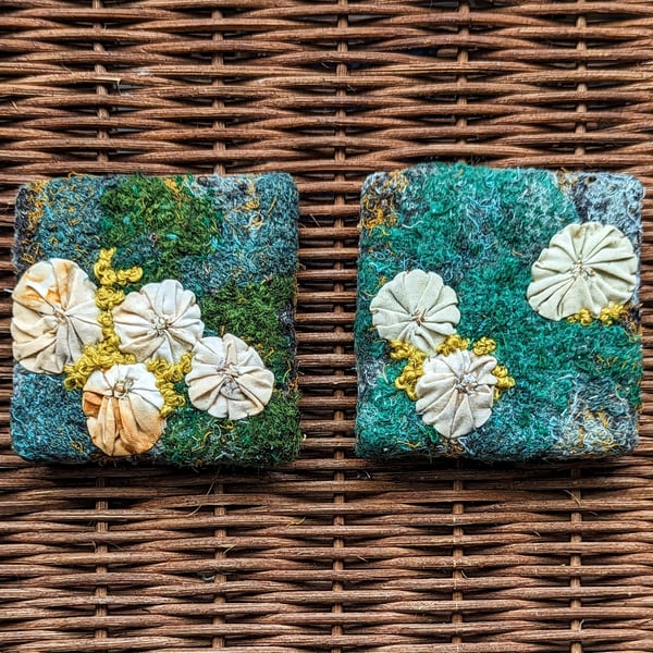 Square Woodland Walks inspired Textile Mini Art  