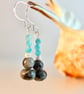 Amazonite And Larvikite Earrings With Sterling Silver - Handmade In Devon - Image 4