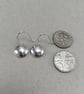 Hammered Silver Dome Drop Earrings - Image 4