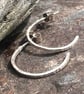 Textured Sterling Silver Hoop Stud Earrings