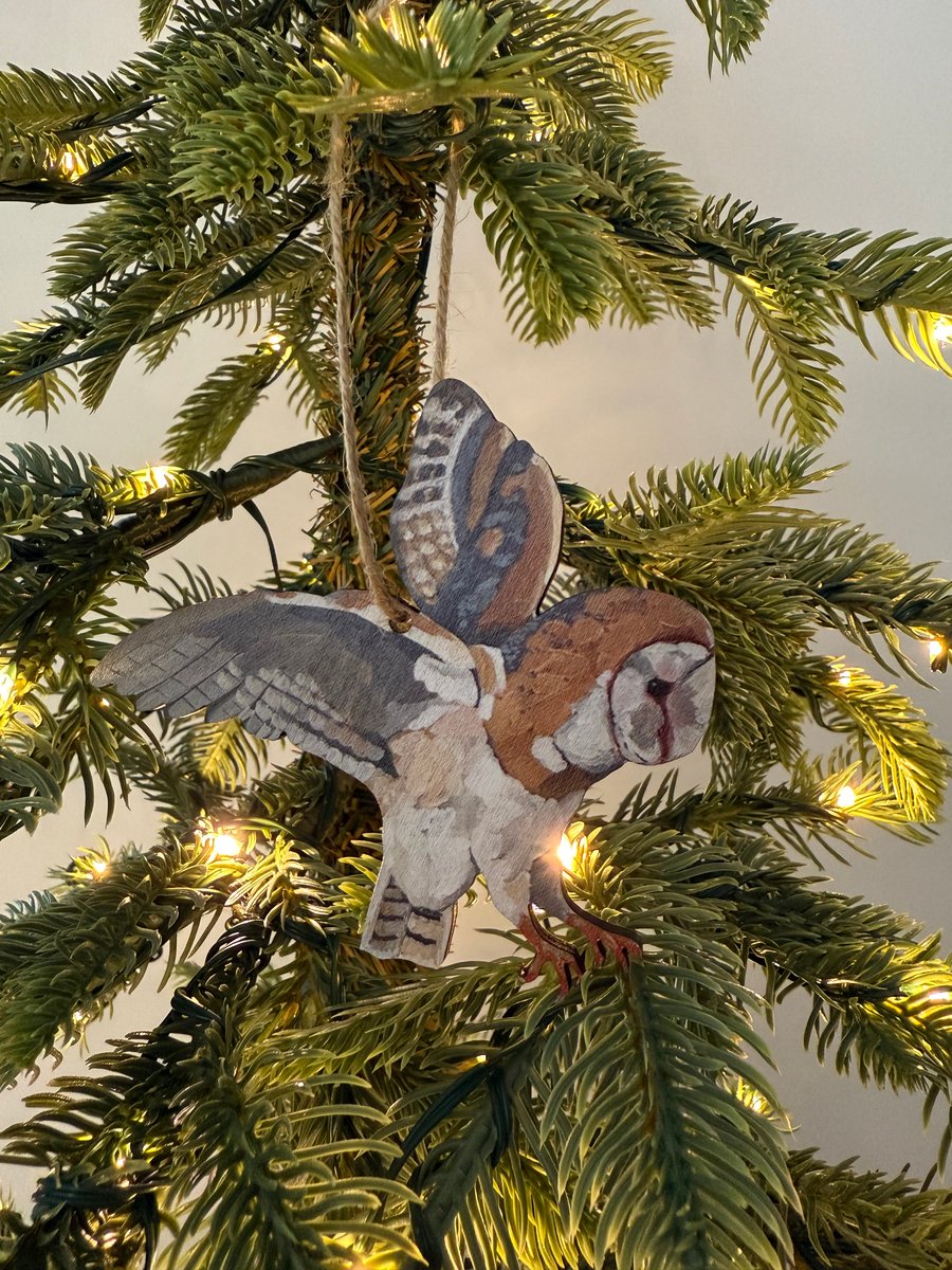 Sustainable Barn Owl Christmas Decoration 