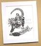The Merrie Frolicks of Rat Racing - Lino Print - Limited Edition - Image 3