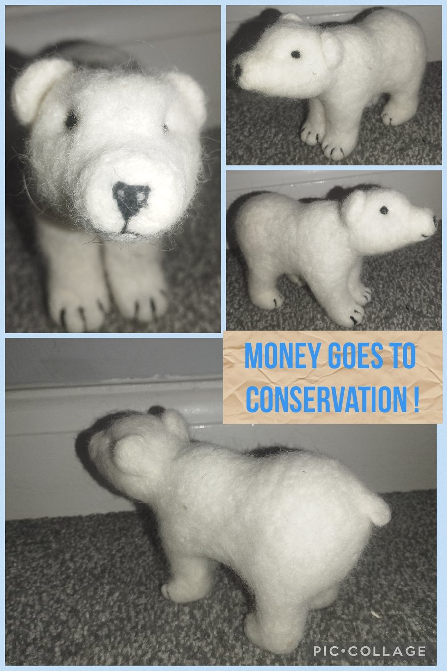 Needle felted polar bear 