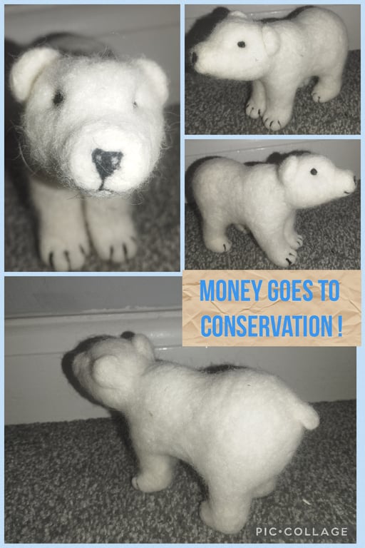 Needle felted polar bear 