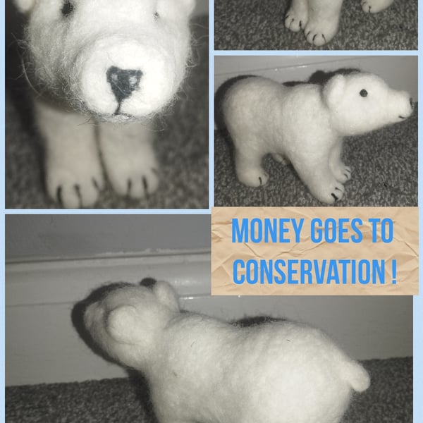 Needle felted polar bear 