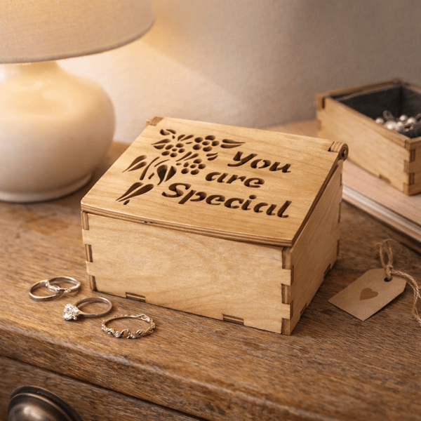 Handmade Wooden Keepsake Box – “You Are Special” – Scroll saw cut Memory Box