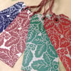 Set of four Handprinted Christmas Gift Tags