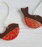 Christmas Geometric or stripes Robin hanging decoration, one supplied - Image 2