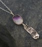 Textured Silver and Fluorite  Necklace - Image 7