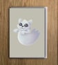 Ghost Cat Blank Greeting Card - Image 1