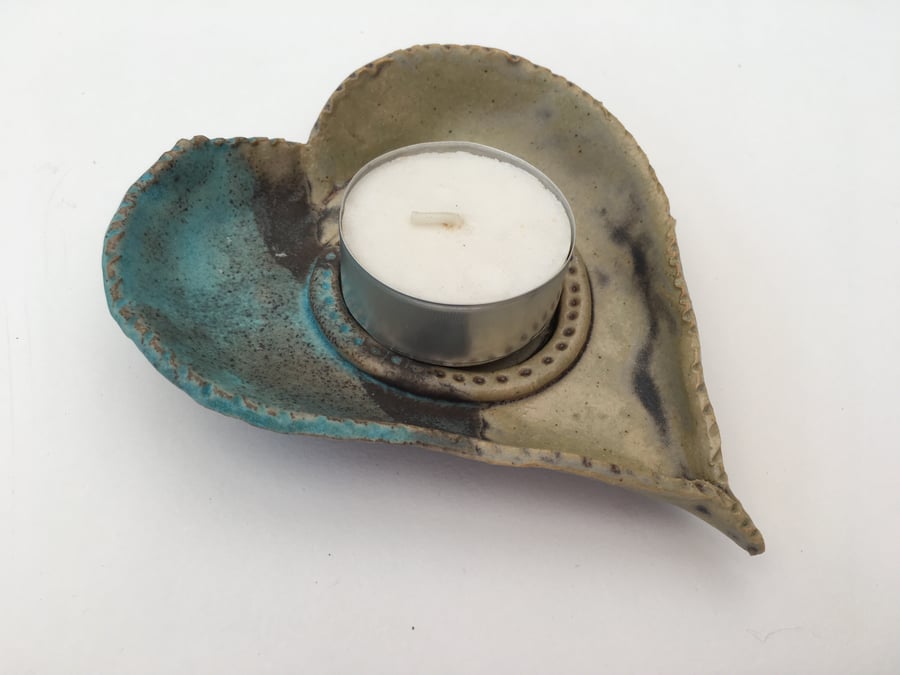Handmade tea light burner, home decor, one off design