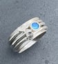 Silver Spinner Ring, fidget ring, moonstone ring, enamel ring, spinning ring, - Image 2