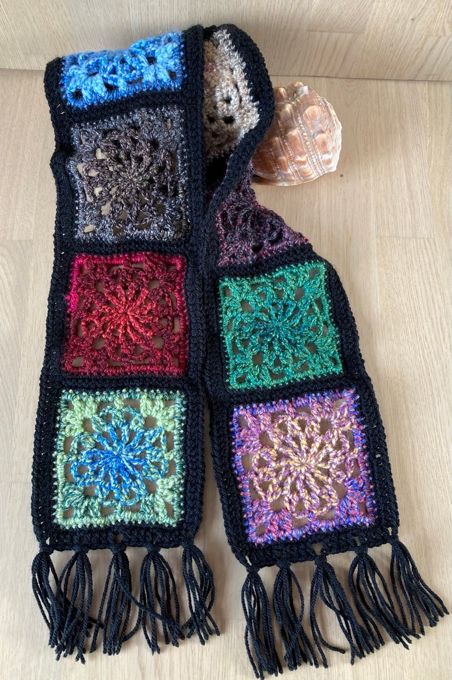 stained glass crochet scarf gift for a woman