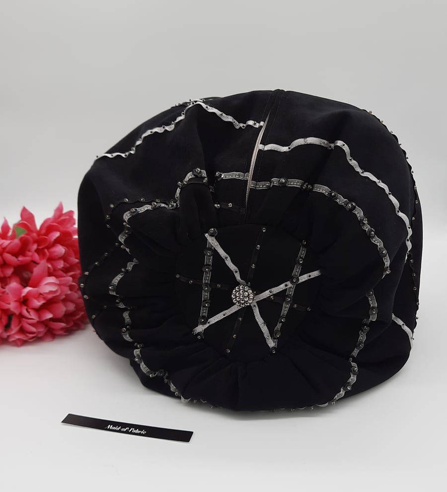 SALE Black  cosmetic bag maid-of-fabric. 