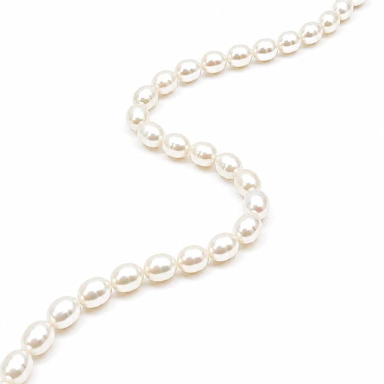 Freshwater Pearl Beads - 6mm Oval Beads, 16" Long, Jewellery Making