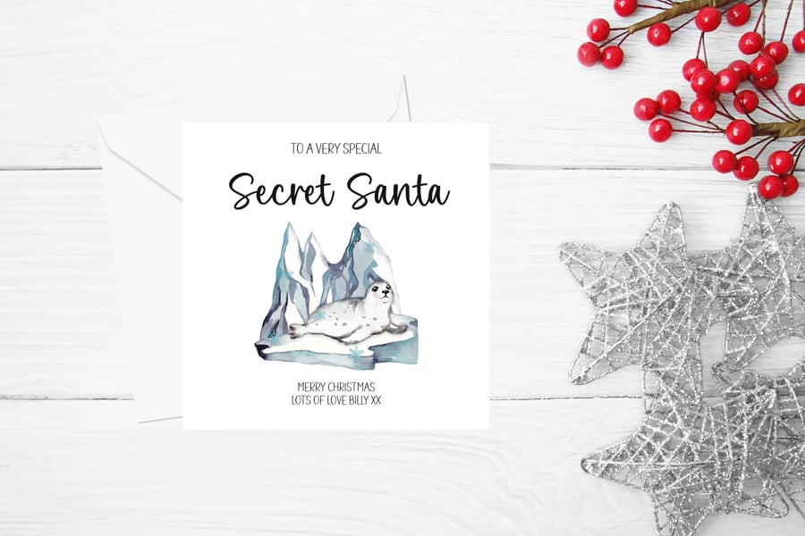 Personalised Secret Santa Christmas Card