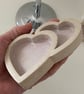 Handmade Heart Ring Dish Pair: Ceramic Stoneware Jewelry Holder - Image 2