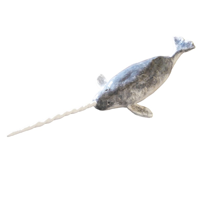 Narwhal Ceramic Sculpture - Handmade