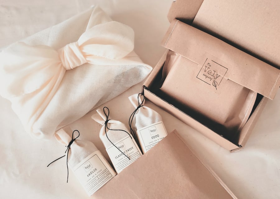 Handmade Soap Gift Box and Complimentary Furoshiki  Gift Wrapping