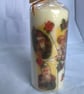 Decorated Candle Vintage Santas Children Christmas Decoupage Unusual 16cms - Image 4
