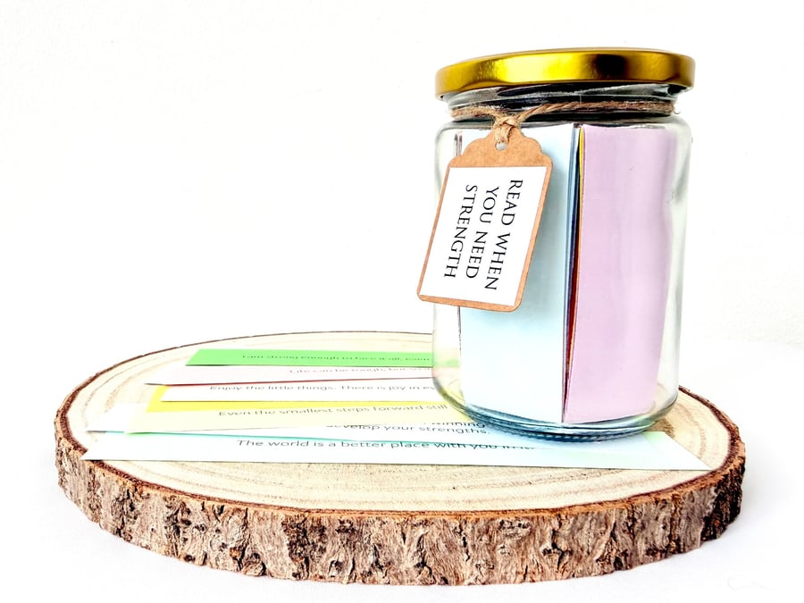 Read When You Need Strength Jar, 50 Quotes and Affirmations, Encouragement