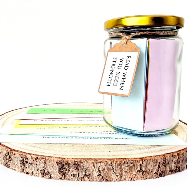 Read When You Need Strength Jar, 50 Quotes and Affirmations, Encouragement