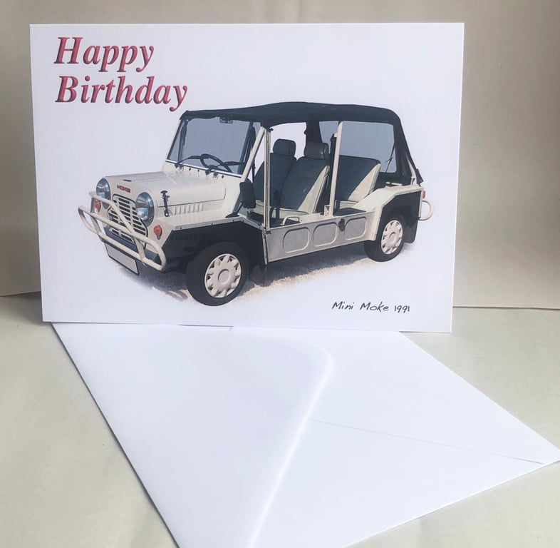 Mini Moke (Cagiva) 1991 - Birthday, Anniversary, Retirement or Plain Card