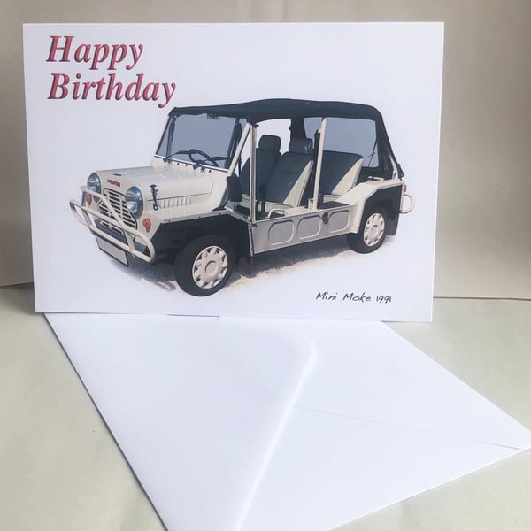 Mini Moke (Cagiva) 1991 - Birthday, Anniversary, Retirement or Plain Card