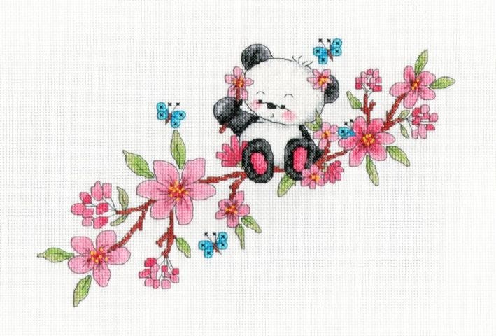 Party Paws Bamboo's blossom cross stitch kit