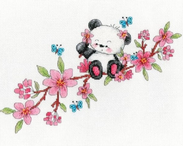 Party Paws Bamboo's blossom cross stitch kit