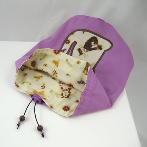 RESERVED "Fancy Cats" Appliqué Project Bag