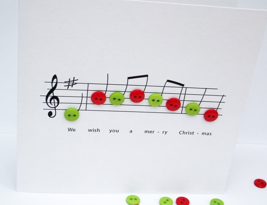 Pack of 4 Christmas Cards - Christmas Music Card