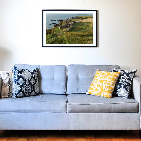 Aerial view of Slains Castle 5 print