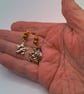 Gold Plated Hammered Star Earrings with Gold Crystal Rondelles, Gift for Her - Image 4