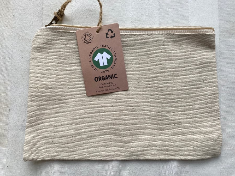 Natural Organic Cotton make-up Bag (med)