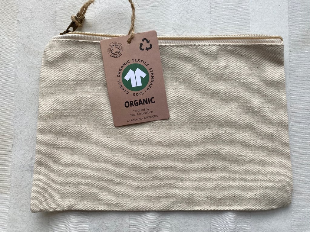 Natural Organic Cotton make-up Bag (med)