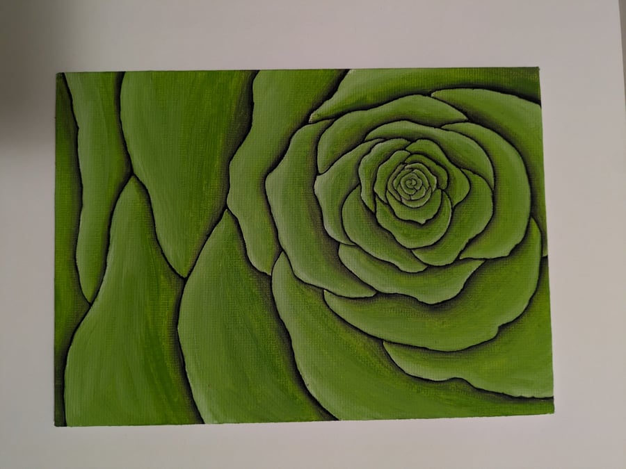 Green Rose Oil Painting. 2026-08-23