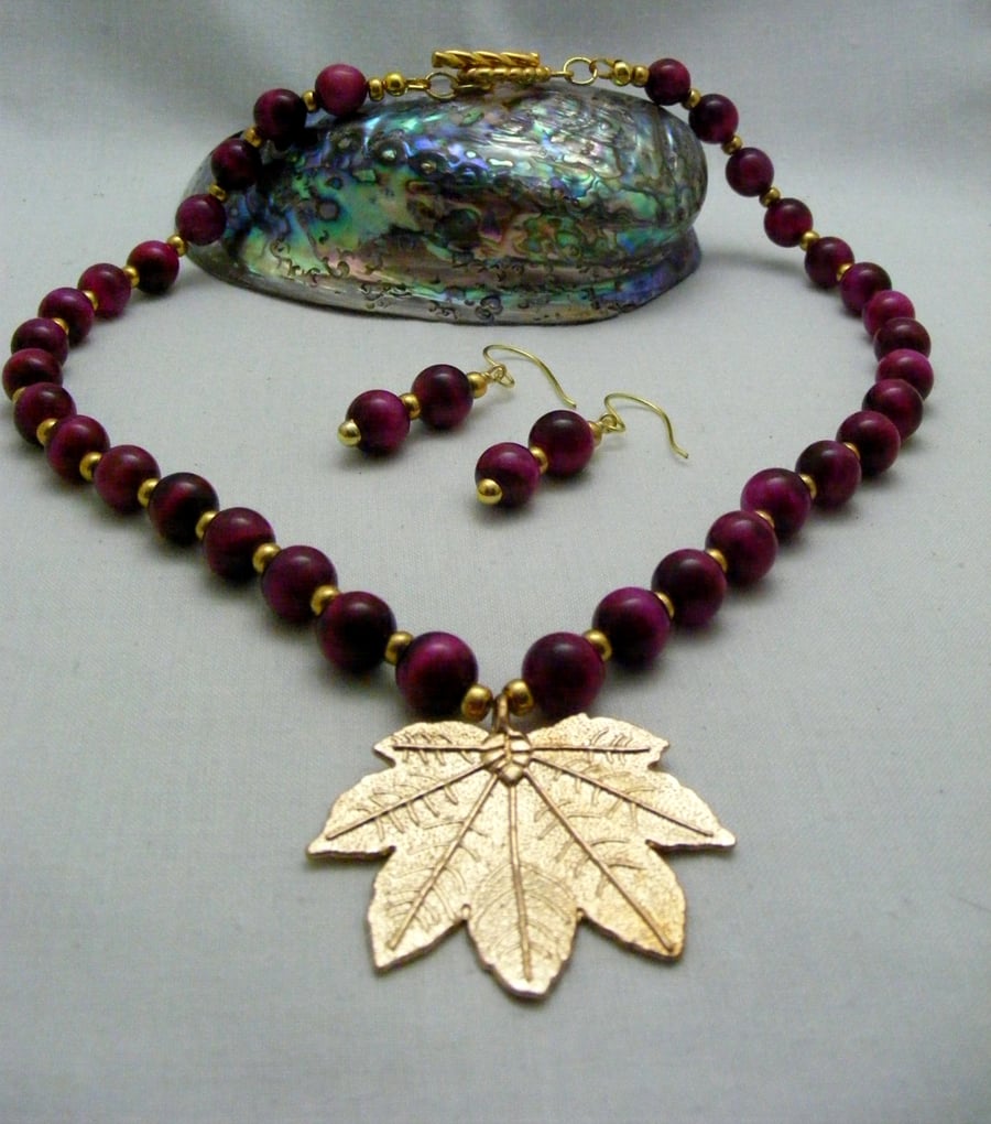 Pink Tiger's Eye Jewellery Set