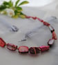 Copper rivershell twist pink red necklace - Image 4