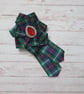 Rose Tartan Ruffle Rosette Mini Brooch Pin   - Image 3