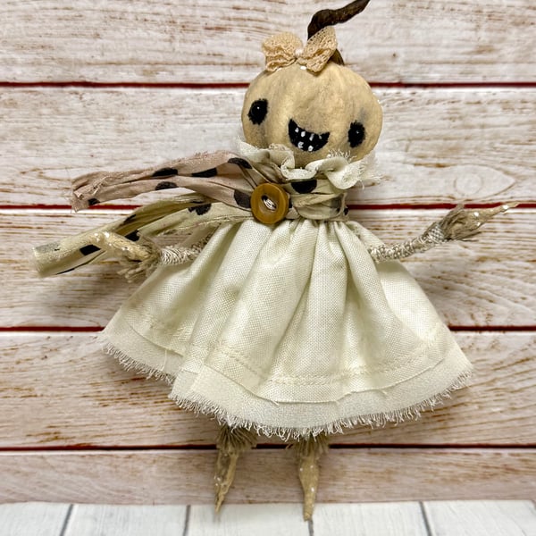 Cream Pumpkin Spun Cotton Doll