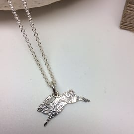 Leaping rabbit pendant or charm