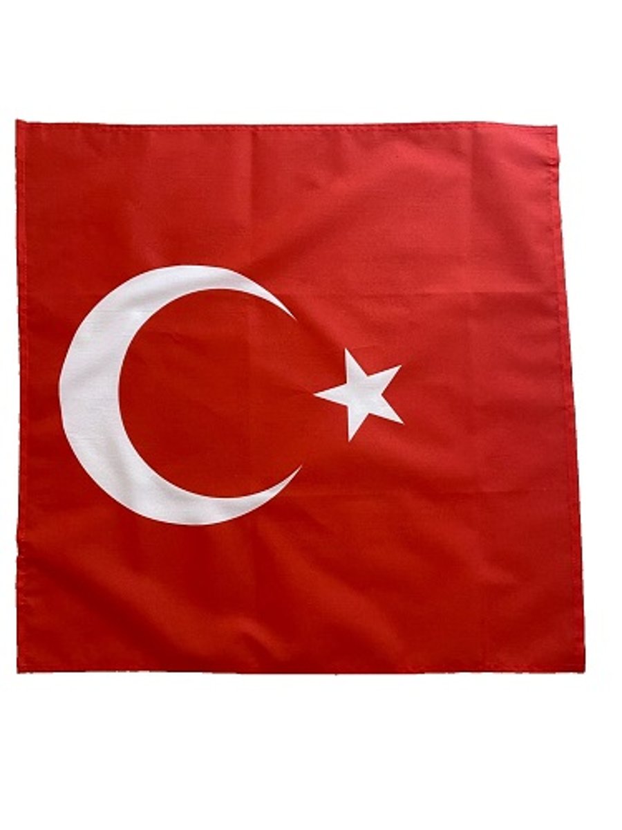 23" x 23" 59 x 59 cm Turkey Turkish Flag Bandana Head Scarf Neck Tie