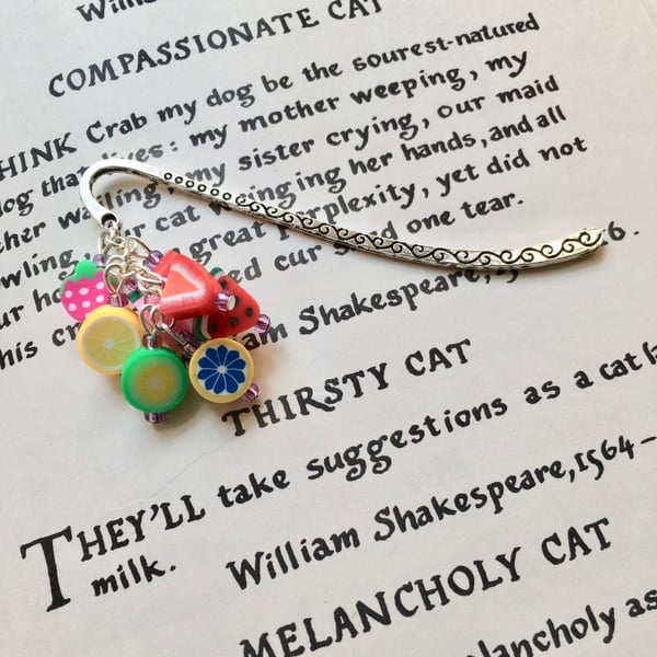 Polymer Clay Fruit Cluster Bookmark, Gift for Her, Mothers Day
