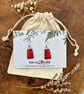 Handmade Lava Red Ceramic Earrings - Bristol Foraged Clay - Image 3