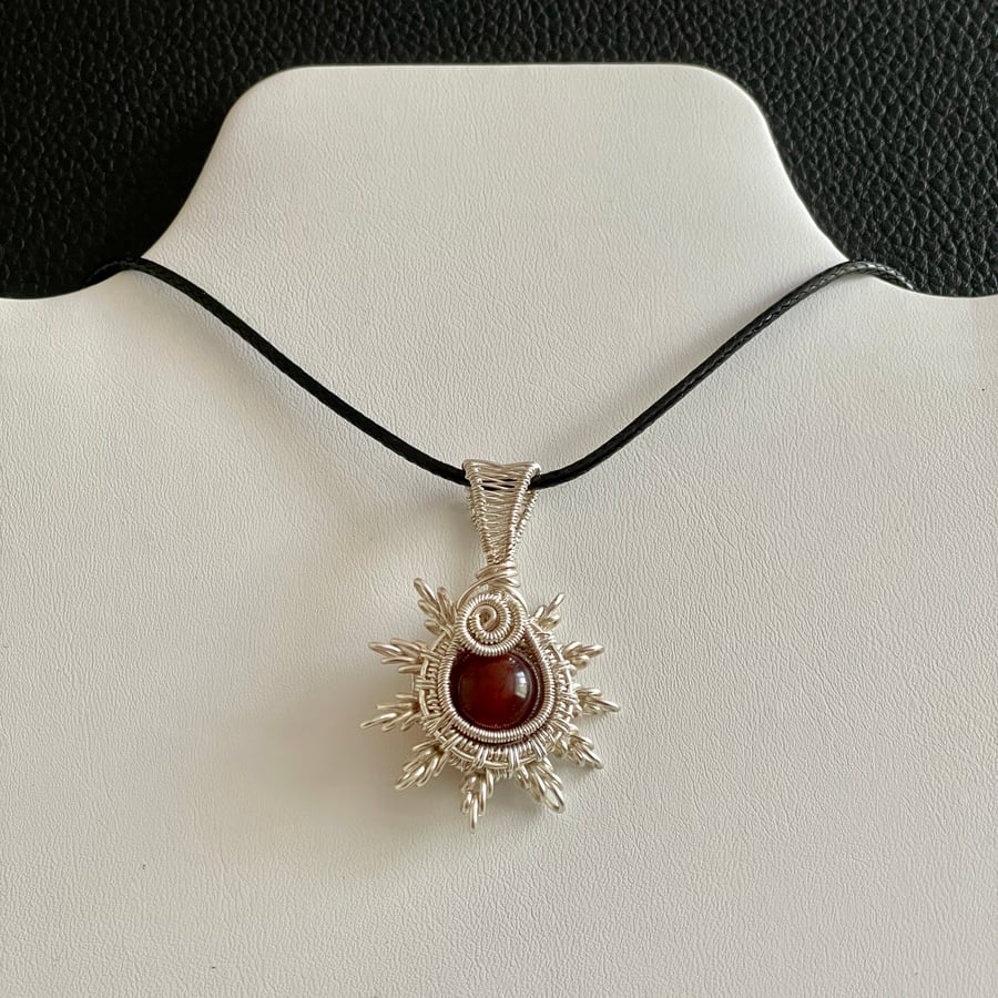 Red Agate Sun Pendant