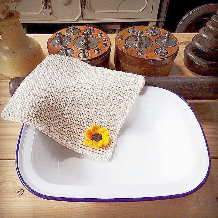 Pack Of 3 Reusable Washcloths. Farmhouse Style Folksy