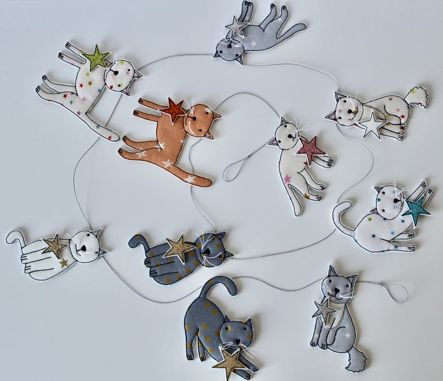 'Kitty Cat Number 2 Garland' - Hanging Decoration