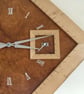 Large Diamond Pendulum Wall Clock, handmade in burr madrona and sycamore. - Image 3